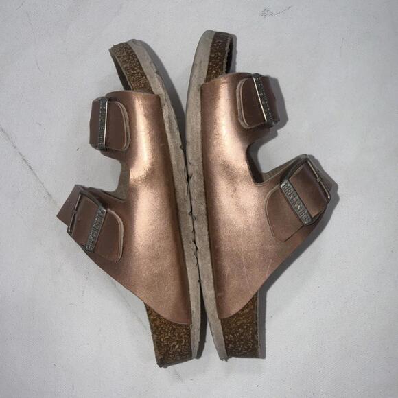 Birkenstock Arizona Kids Rose Gold Metallic Double Buckle Sandals Unsized - Picture 10 of 15